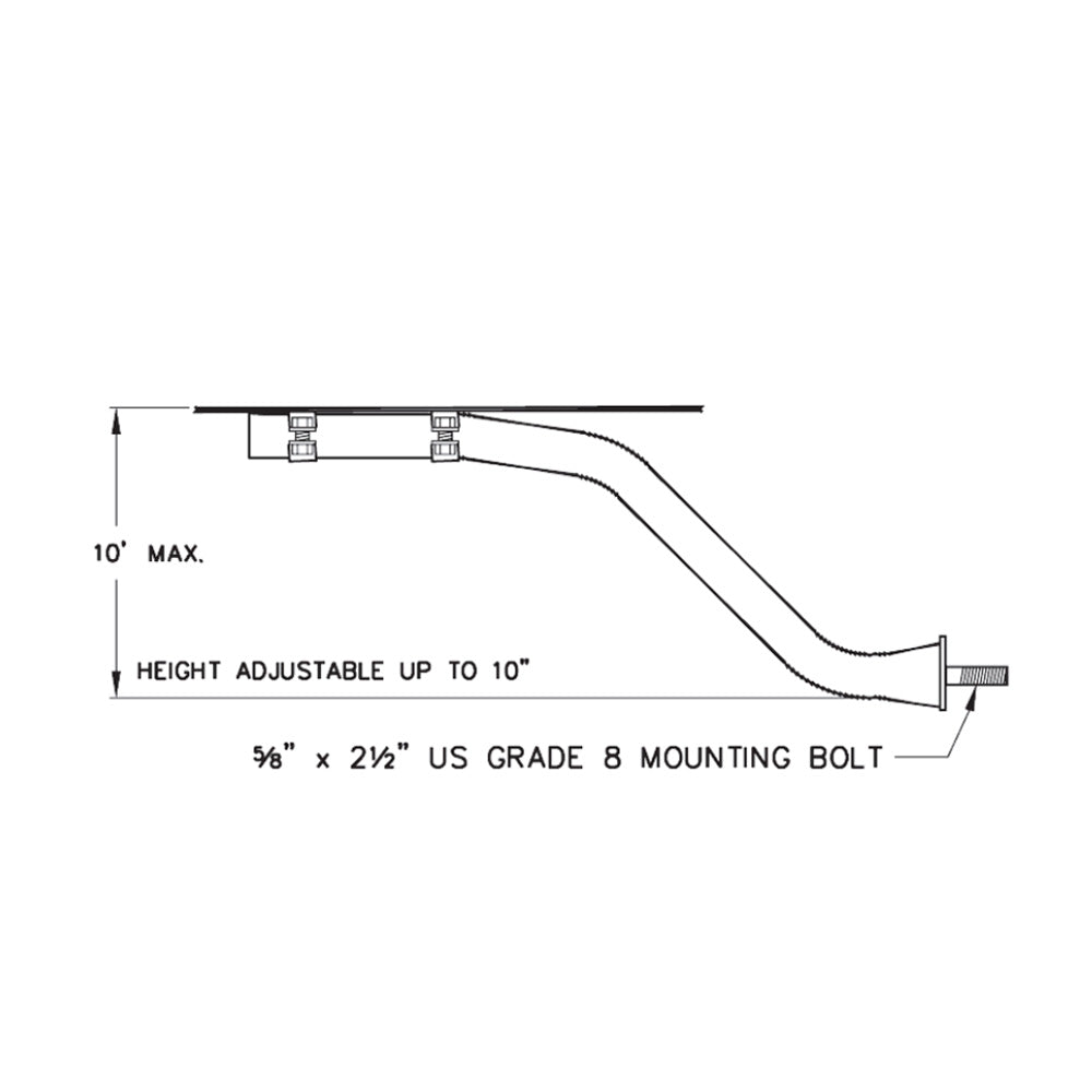 10" Adjustable Height E-Z Mount Powder Coated Fender Bracket