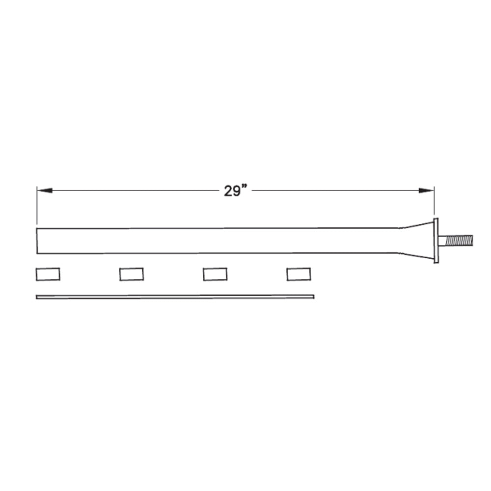 Merritt Black Powder Coated Straight Single Bolt Fender Bracket