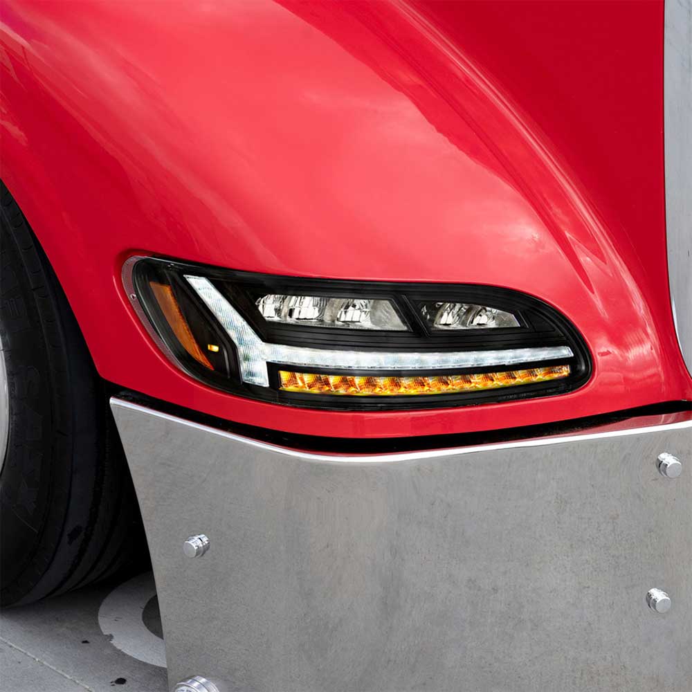 Peterbilt 330, 335, 337, 340, 348, 382, 384, 386, 387 LED Blackout Headlight - Passenger Side