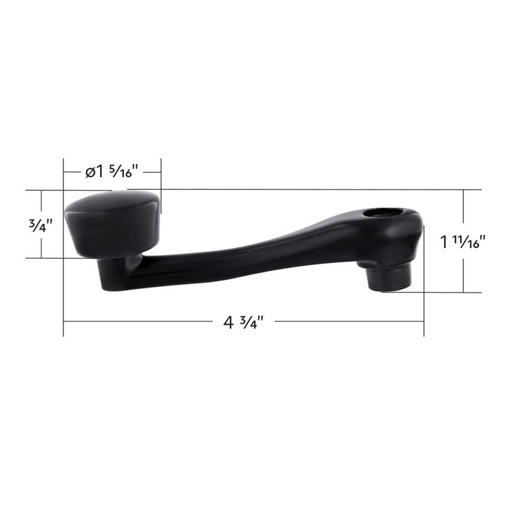 Black Die-Cast Window Crank with 3/8 Square Adapter