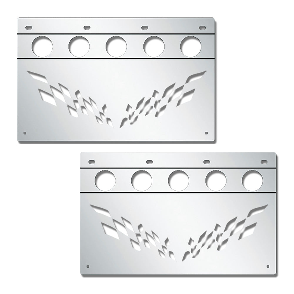 15" x 24" Stainless Flag Anti-Sail Light - 2" Light Cutouts
