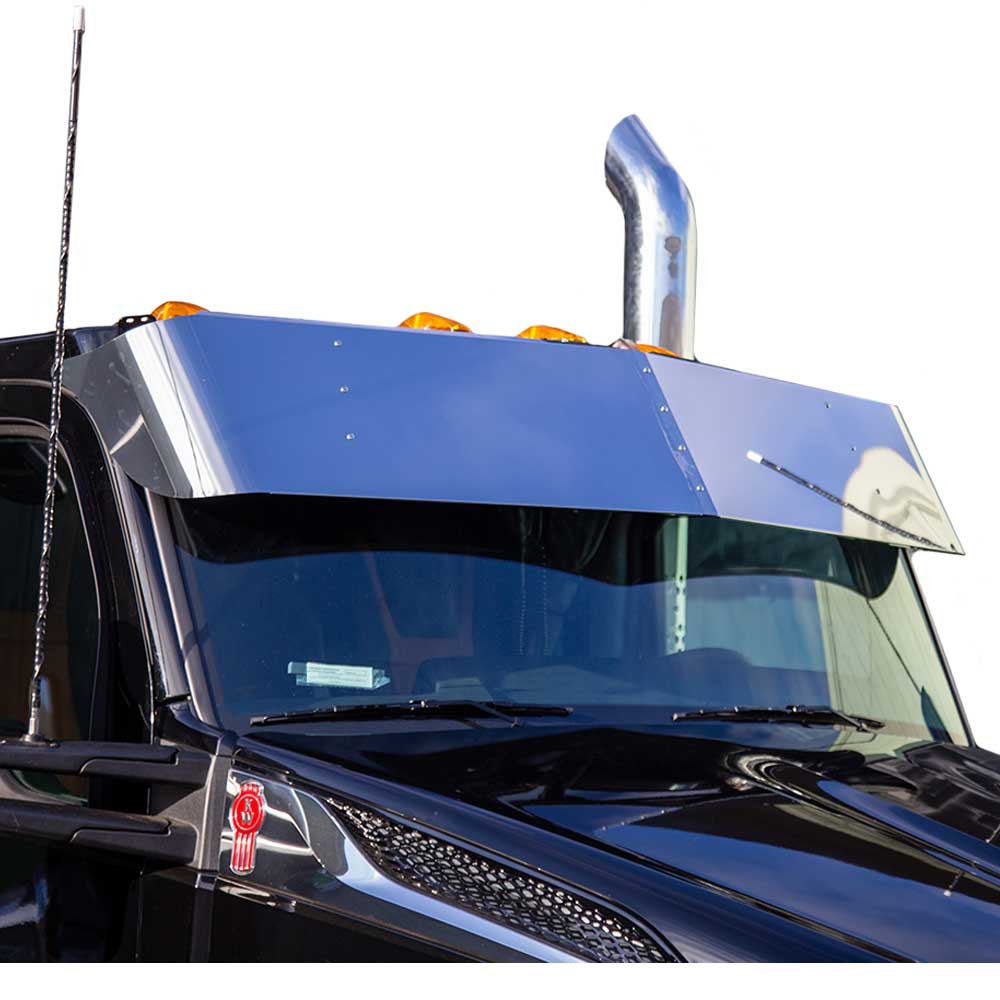 14-1/2" SS Drop Visor For KW T680, T880 Next Gen Day Cab with Curved Windshield