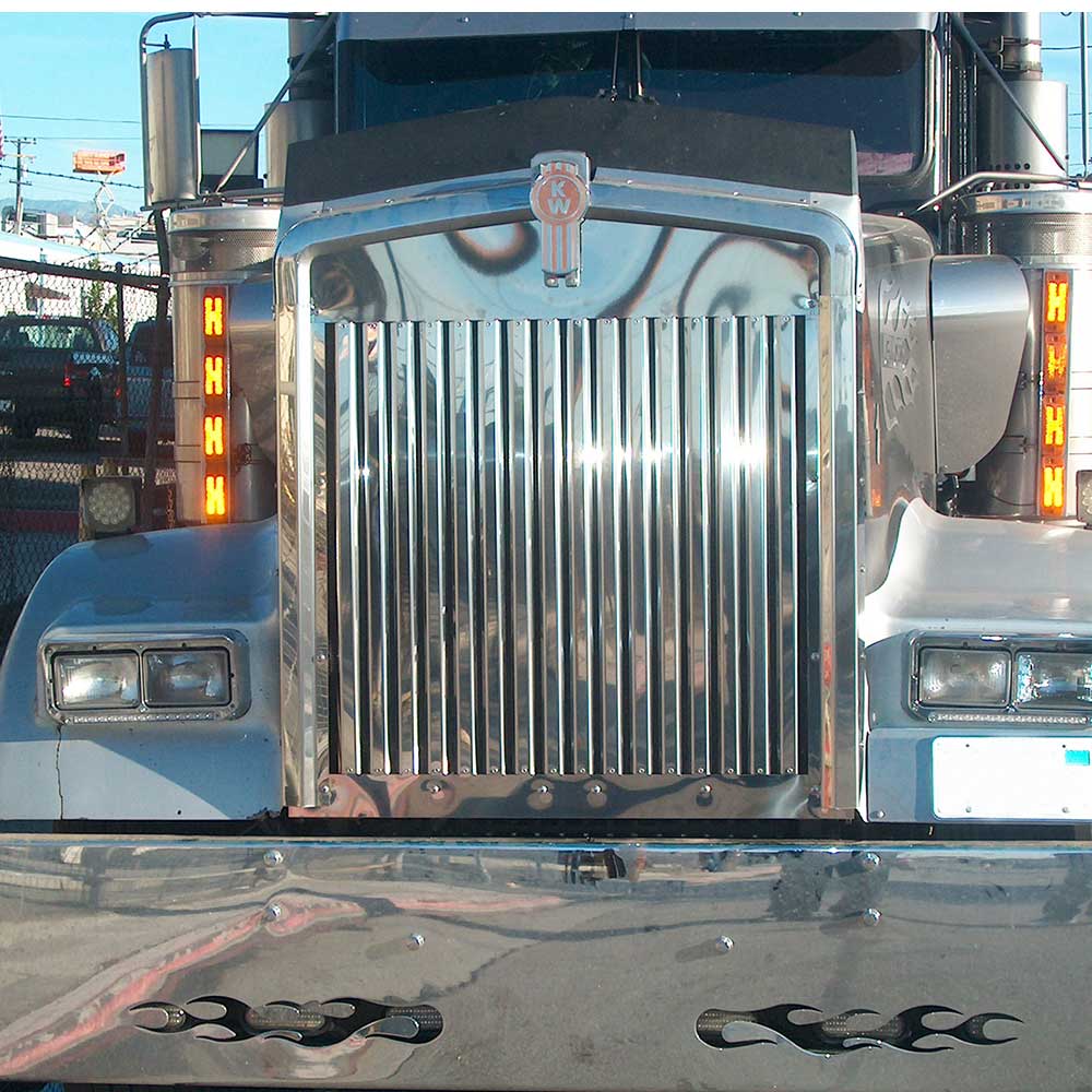 SS Grill Insert with 15 Vertical Bars for 1990 - 2024 Kenworth W900L