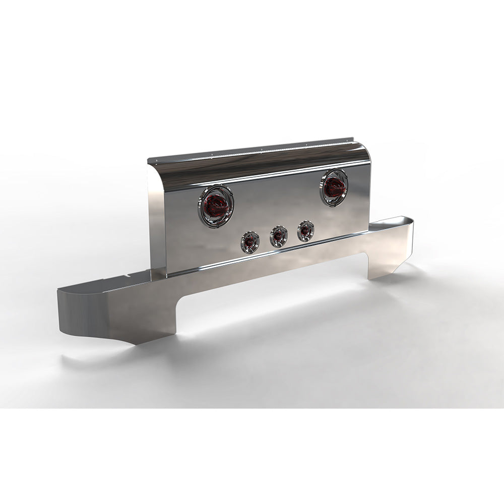 Peterbilt Curved Sleeper Shock Cover with 2 Regular and 3 Mini Watermelon Lights