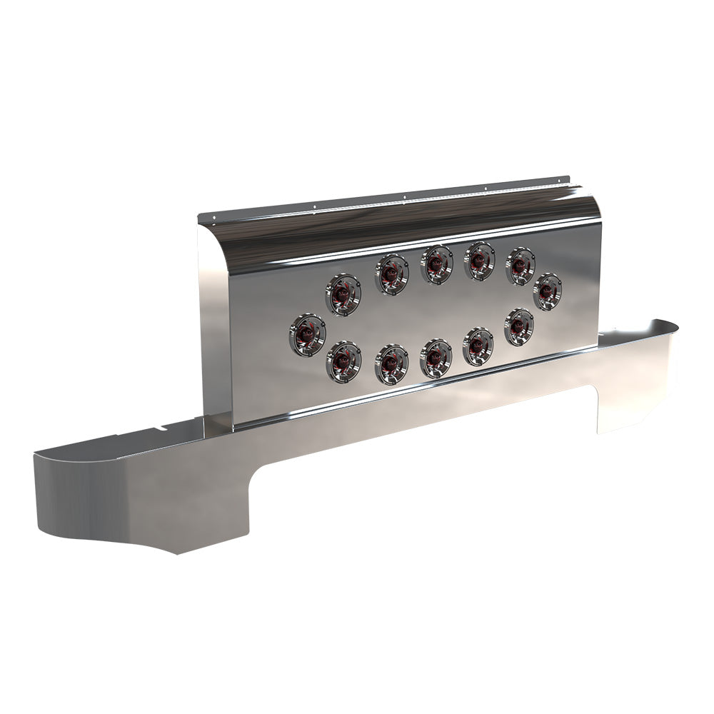 Peterbilt Curved Sleeper Shock Cover with 12 Mini Watermelon Lights in Oval Design