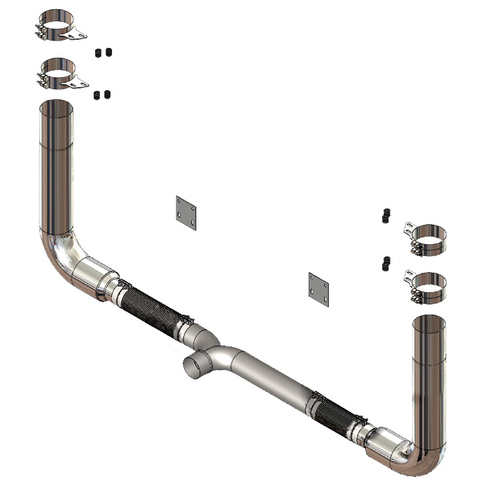 Peterbilt 379 1994 - 2007 Seamless 7" Retro 90 Degree Exhaust Kit
