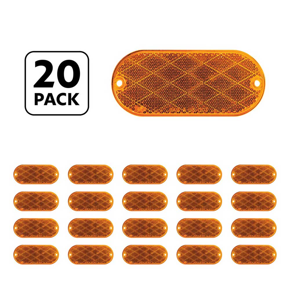 4" x 2" Oval Quick Mount Reflector - 20PK