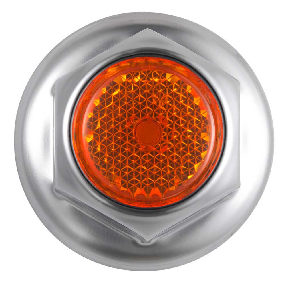 33mm x 2" Chrome Steel Reflector Nut Cover with Flange - Push On, 50 Pack