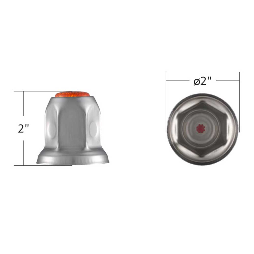 33mm x 2" Chrome Steel Reflector Nut Cover with Flange - Push On, 50 Pack