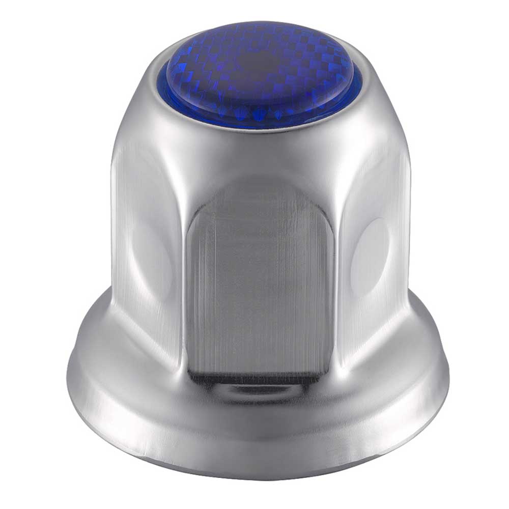 33mm x 2" Chrome Steel Reflector Nut Cover with Flange - Push On