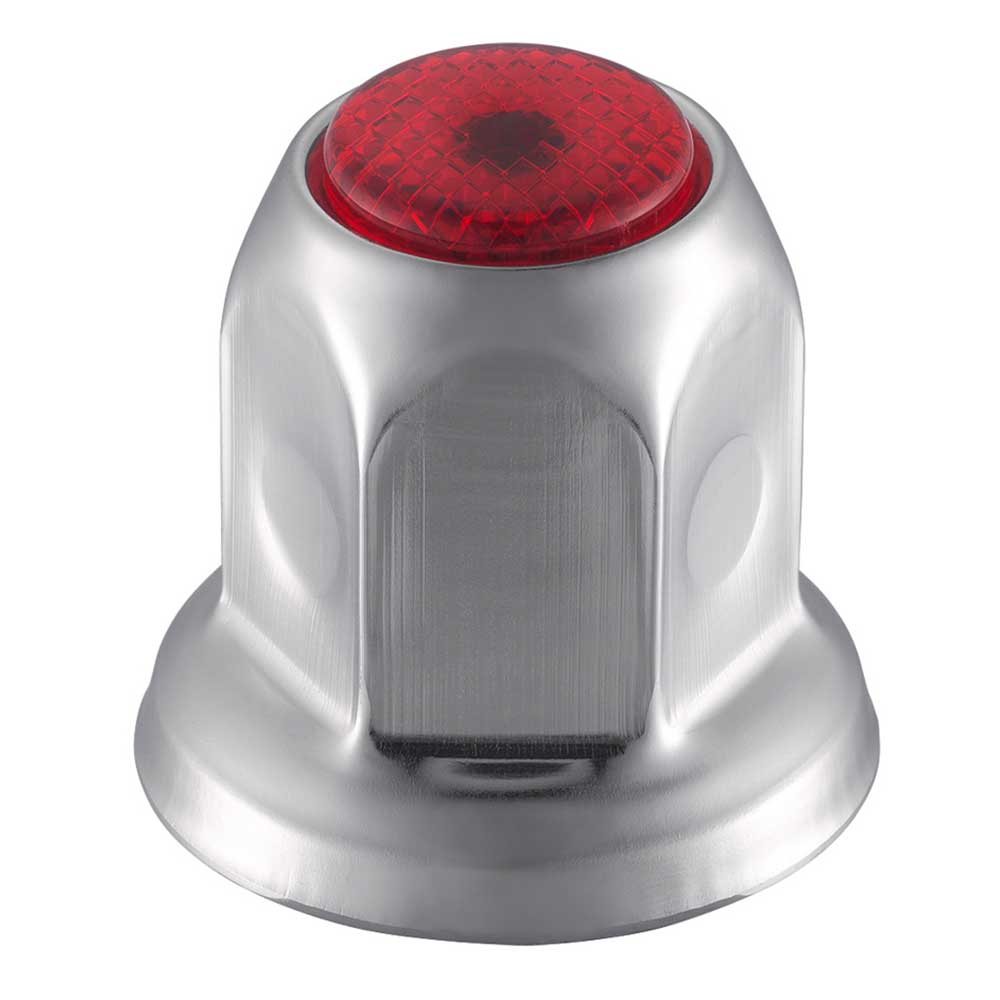 33mm x 2" Chrome Steel Reflector Nut Cover with Flange - Push On, 50 Pack