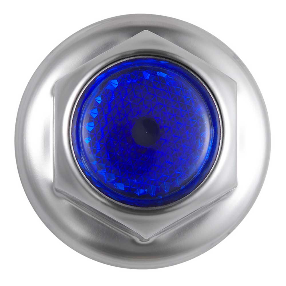 33mm x 2" Chrome Steel Reflector Nut Cover with Flange - Push On