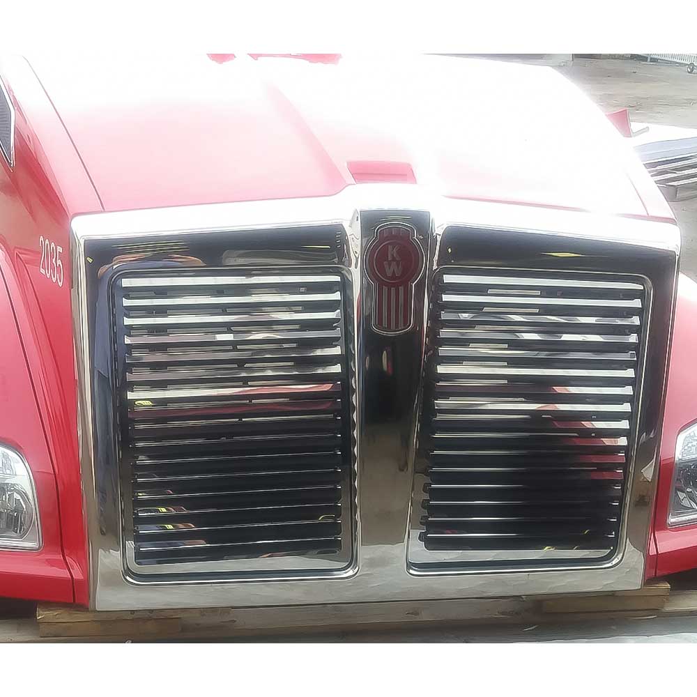 Stainless Hood Grill Insert with 17 Louvers Per Side 2014-24 KW T880 2013-2022