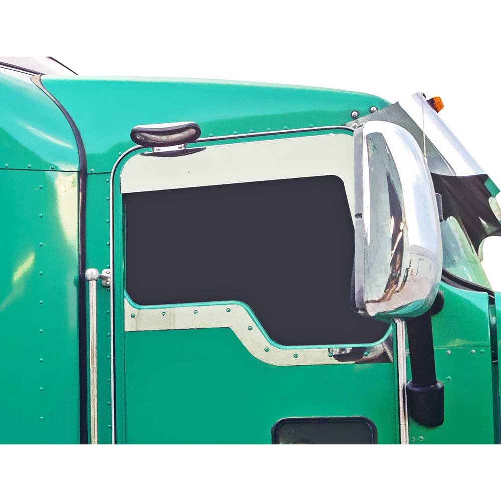 SS Daylight Door Trim with Rivet Holes 2008-24 Kenworth T600, T660, T800, W900