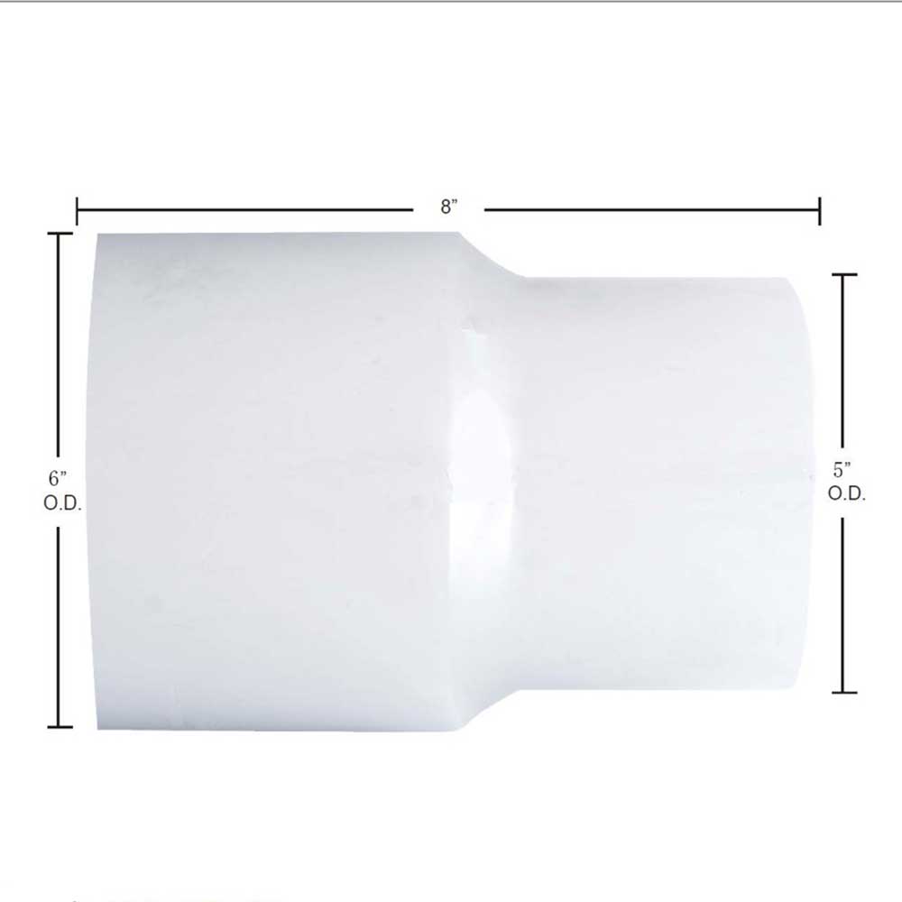 6"OD to 5"OD Chrome Reducer