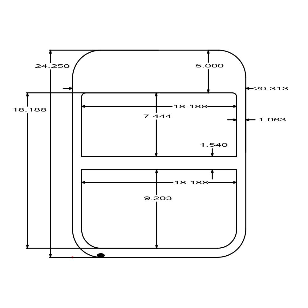 5" Sleeper Door Window Chop Top Surround & Divider 1982-2024 KW T600, T660, T800, W900, W990