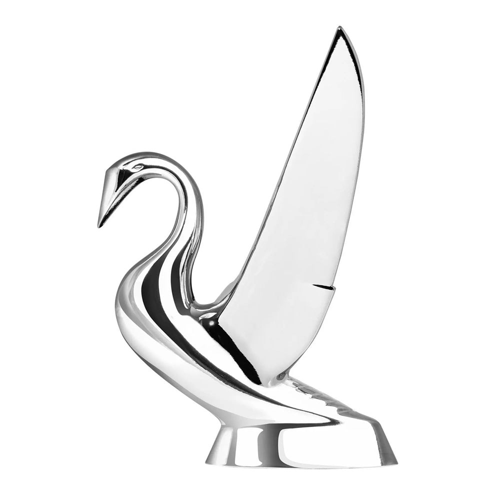 Deluxe Vintage Wing Swan Chrome Hood Ornament