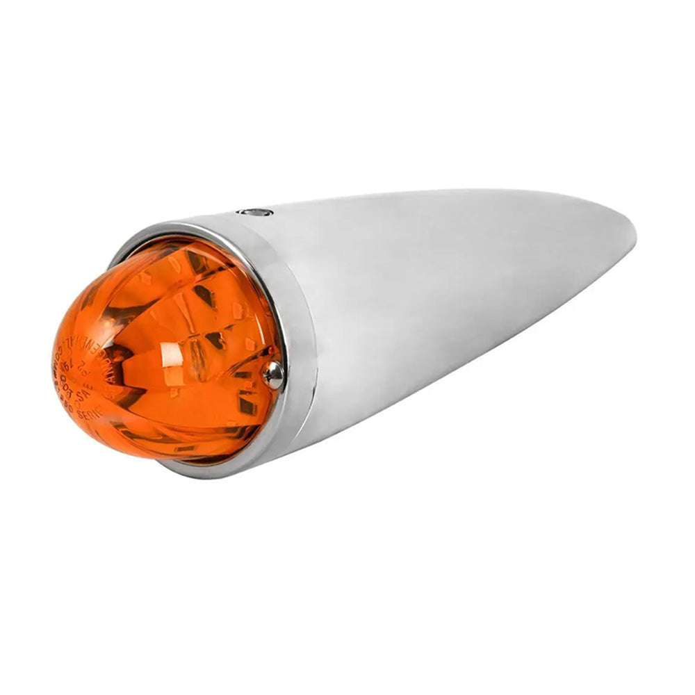 3.5" x 14.5" Amber Watermelon Chrome Plastic Cab Light with SS Bezel