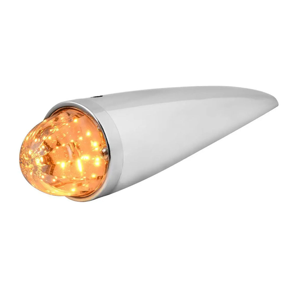 3.5" x 14.5" Amber Watermelon Chrome Plastic Cab Light with SS Bezel