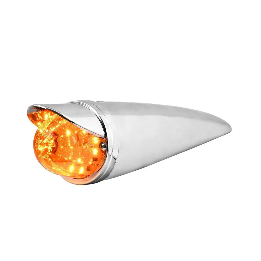 3.5" x 14.5" Amber Watermelon Chrome Plastic Cab Light with Visor
