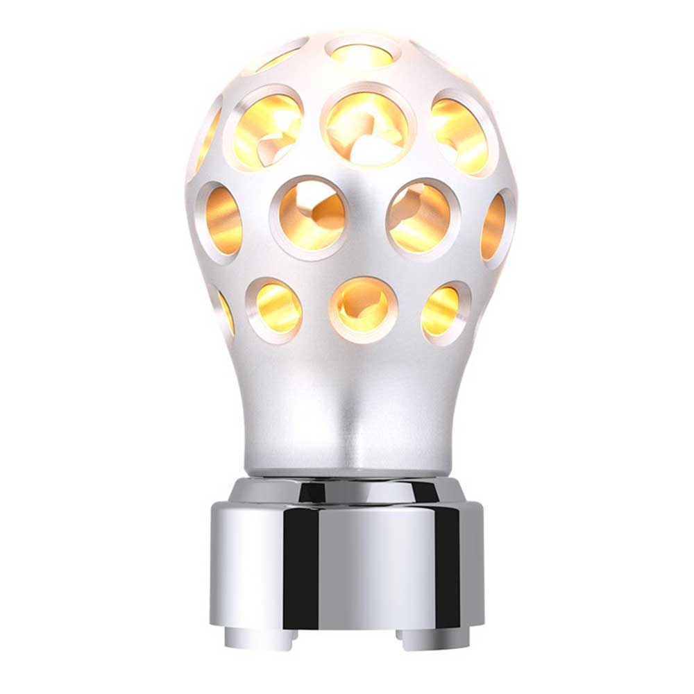 Phoenix Style Ball Chrome Gearshift Knob with LED 9/10 Speed Adapter - Thread On