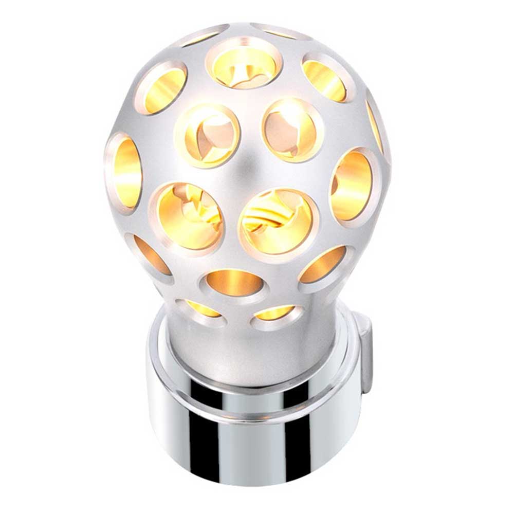 Phoenix Style Ball Chrome Gearshift Knob with LED 9/10 Speed Adapter - Thread On