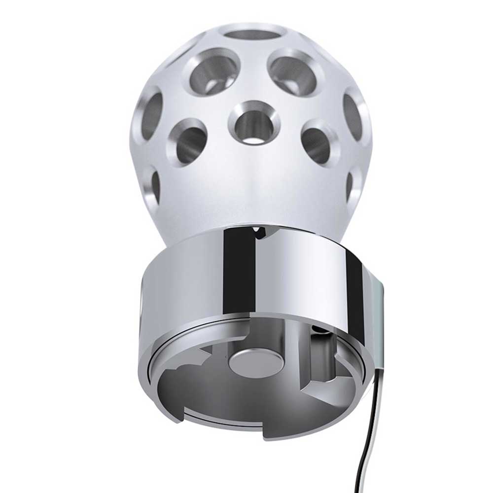 Phoenix Style Ball Chrome Gearshift Knob with LED 9/10 Speed Adapter - Thread On
