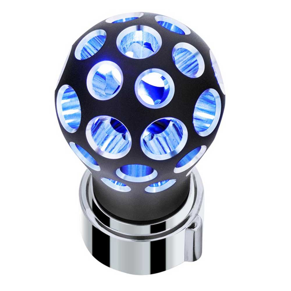 Phoenix Style Ball Gearshift Matte Black Knob with LED 9/10 Speed Adapter - Thread On