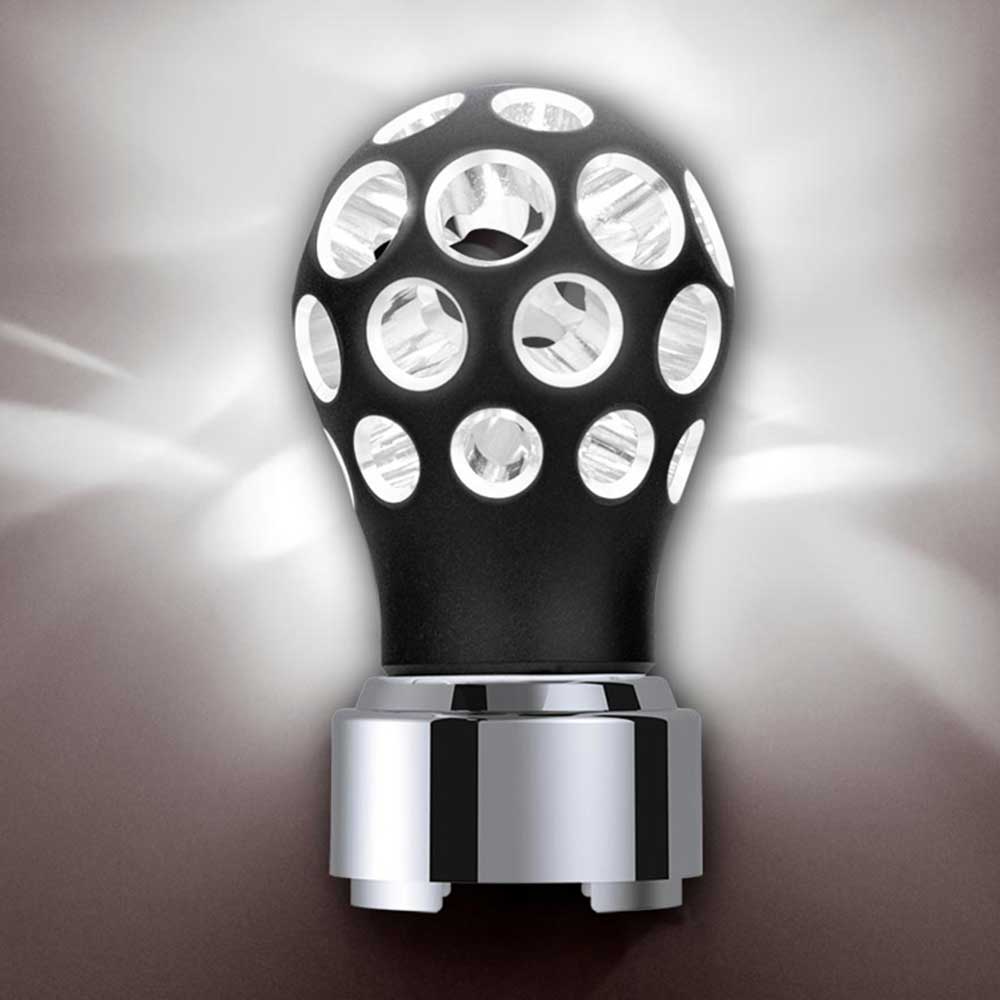 Phoenix Style Ball Gearshift Matte Black Knob with LED 9/10 Speed Adapter - Thread On