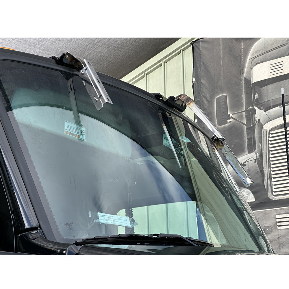 14-1/2" SS Drop Visor for Day Cab 2013 - 2024 Peterbilt 537, 548, 567, 579