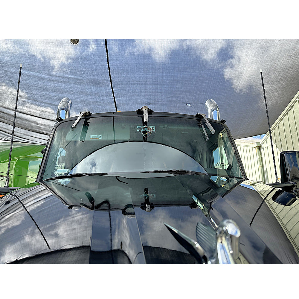 14-1/2" SS Drop Visor for Day Cab 2013 - 2024 Peterbilt 537, 548, 567, 579