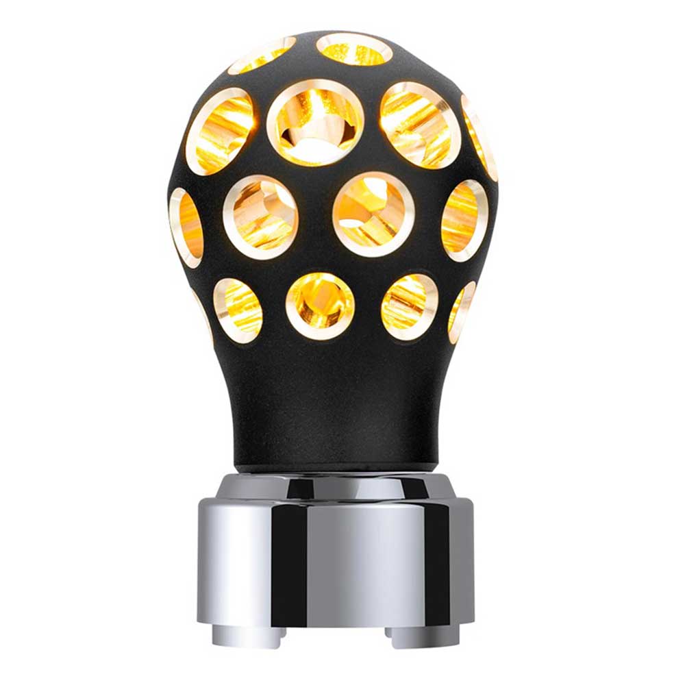 Phoenix Style Ball Gearshift Matte Black Knob with LED 9/10 Speed Adapter - Thread On