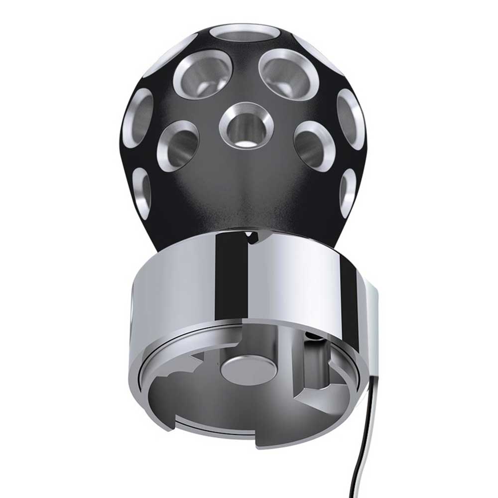 Phoenix Style Ball Gearshift Matte Black Knob with LED 9/10 Speed Adapter - Thread On