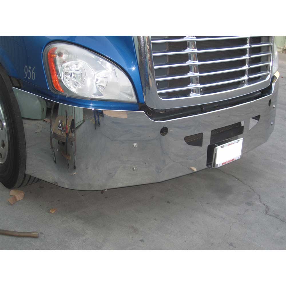 16" Freightliner Cascadia Old Body Set Back Axle Bumper with Mounting Brackets, Tow Cutouts and Vent Grill