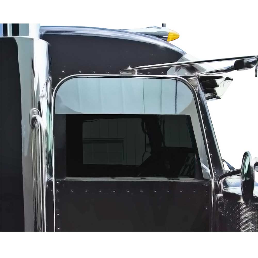 8" Stainless Munster Chop Top with Deflector for Peterbilt 379, 386, 388, 389