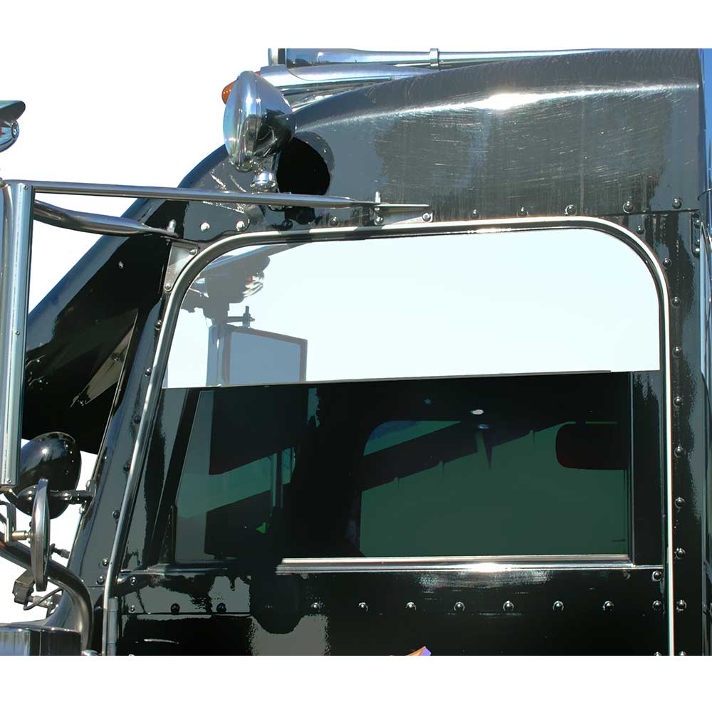 8" Stainless Munster Chop Top for Door Mount Mirrors 2004 and Older Peterbilt 379