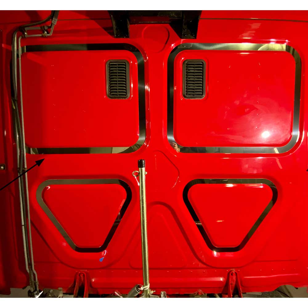 Freightliner Cascadia Stainless Steel Top Rear Square Indent Trim - Pair
