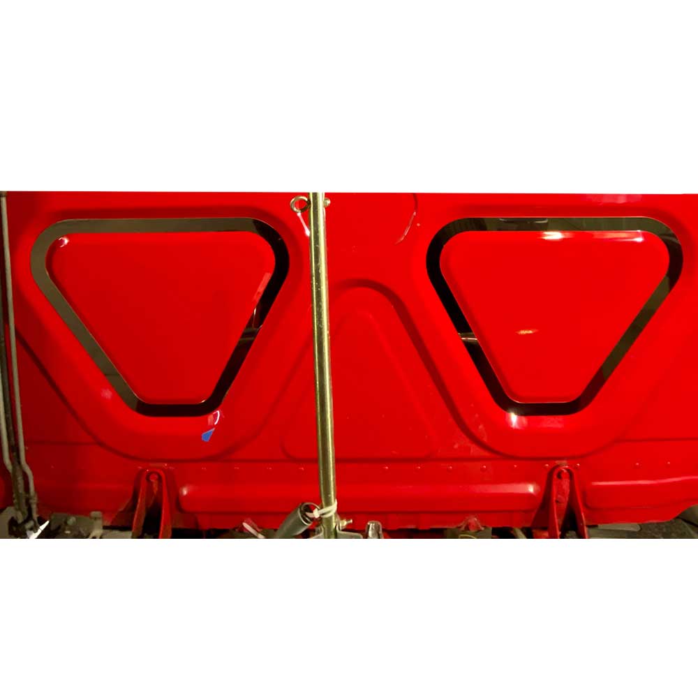 Freightliner Cascadia Stainless Steel Lower Rear Triangle Indent Trim "“ Pair