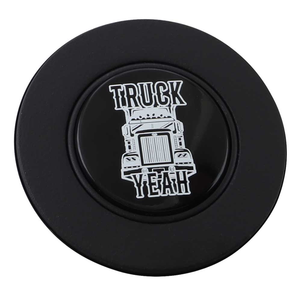 Magnetic Horn Button with Truck Yeah on Black Medallion