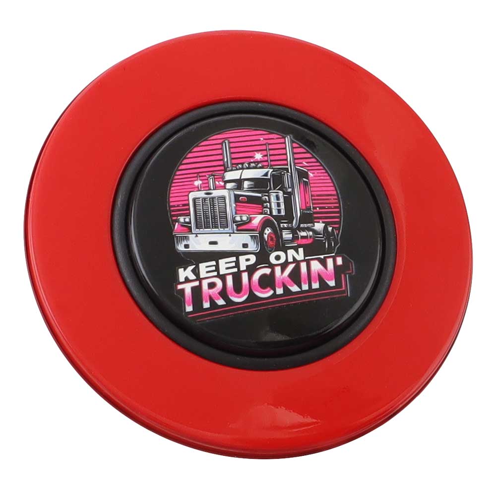 Magnetic Horn Button with Keep On Truckin on Black Medallion