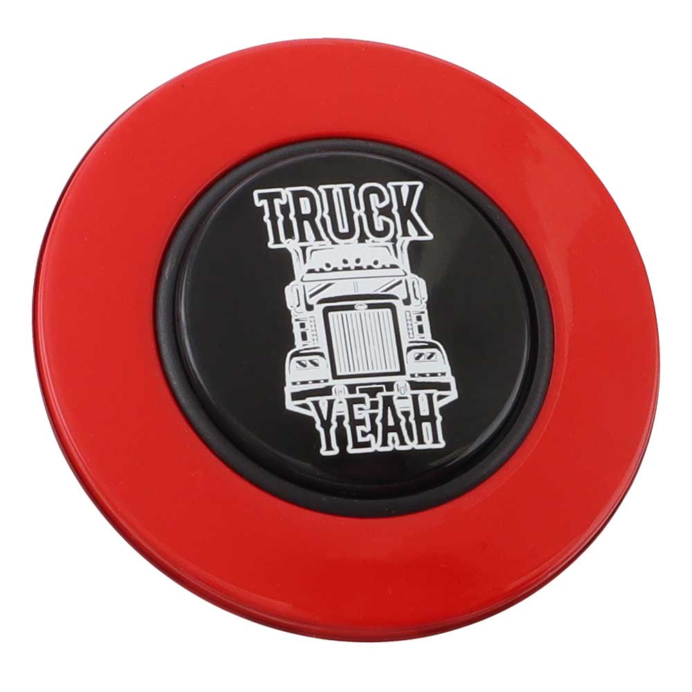 Magnetic Horn Button with Truck Yeah on Black Medallion