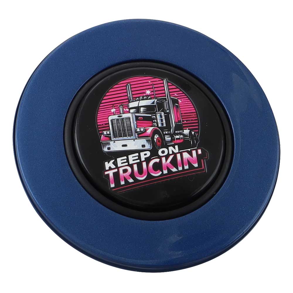 Magnetic Horn Button with Keep On Truckin on Black Medallion