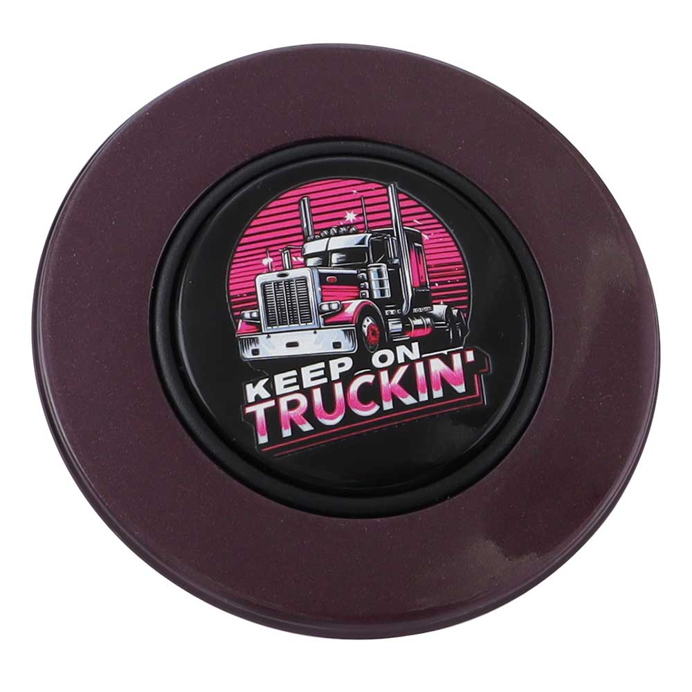 Magnetic Horn Button with Keep On Truckin on Black Medallion