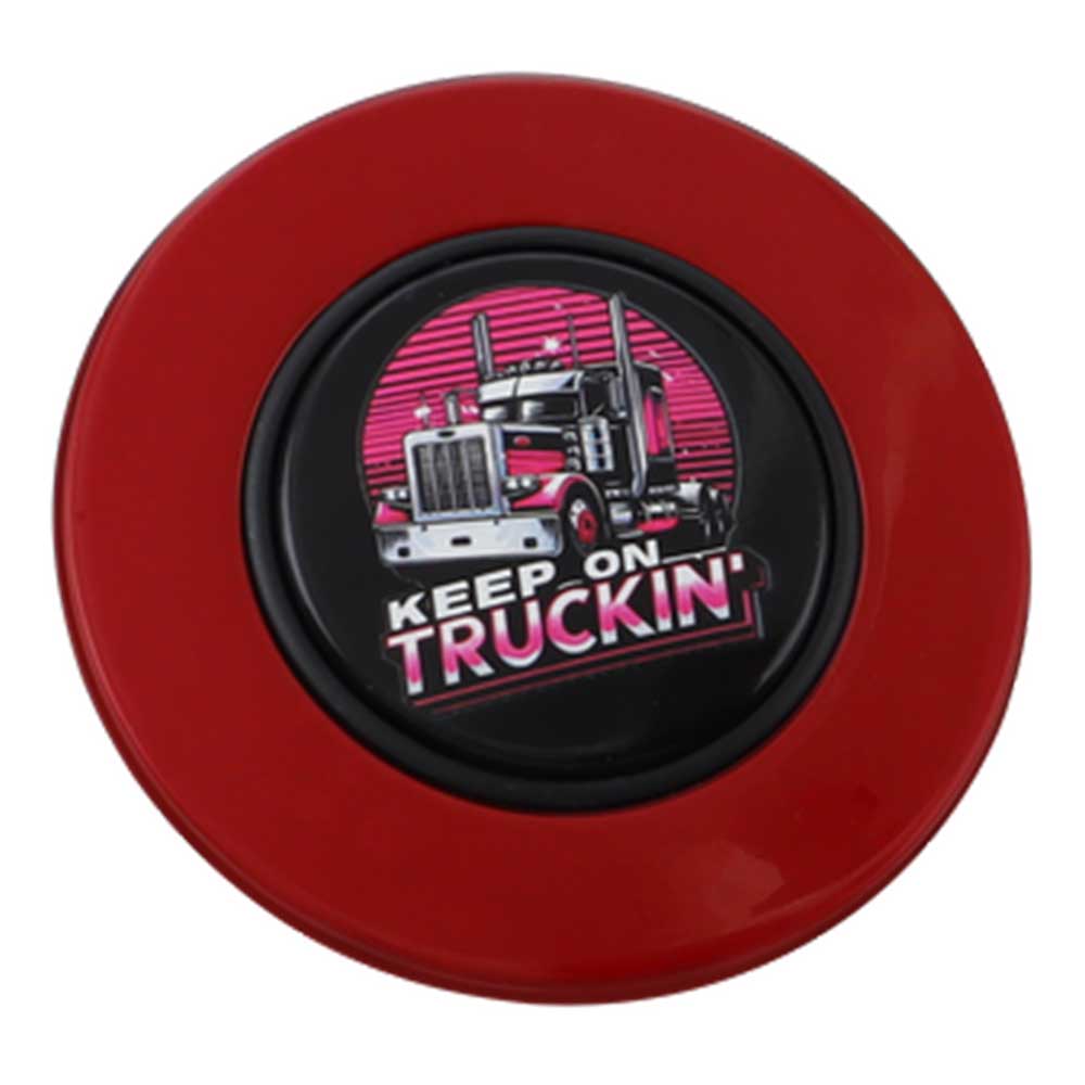 Magnetic Horn Button with Keep On Truckin on Black Medallion