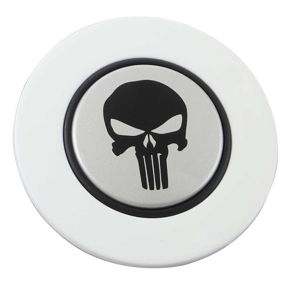 Magnetic Horn Button with Punisher on Silver Medallion