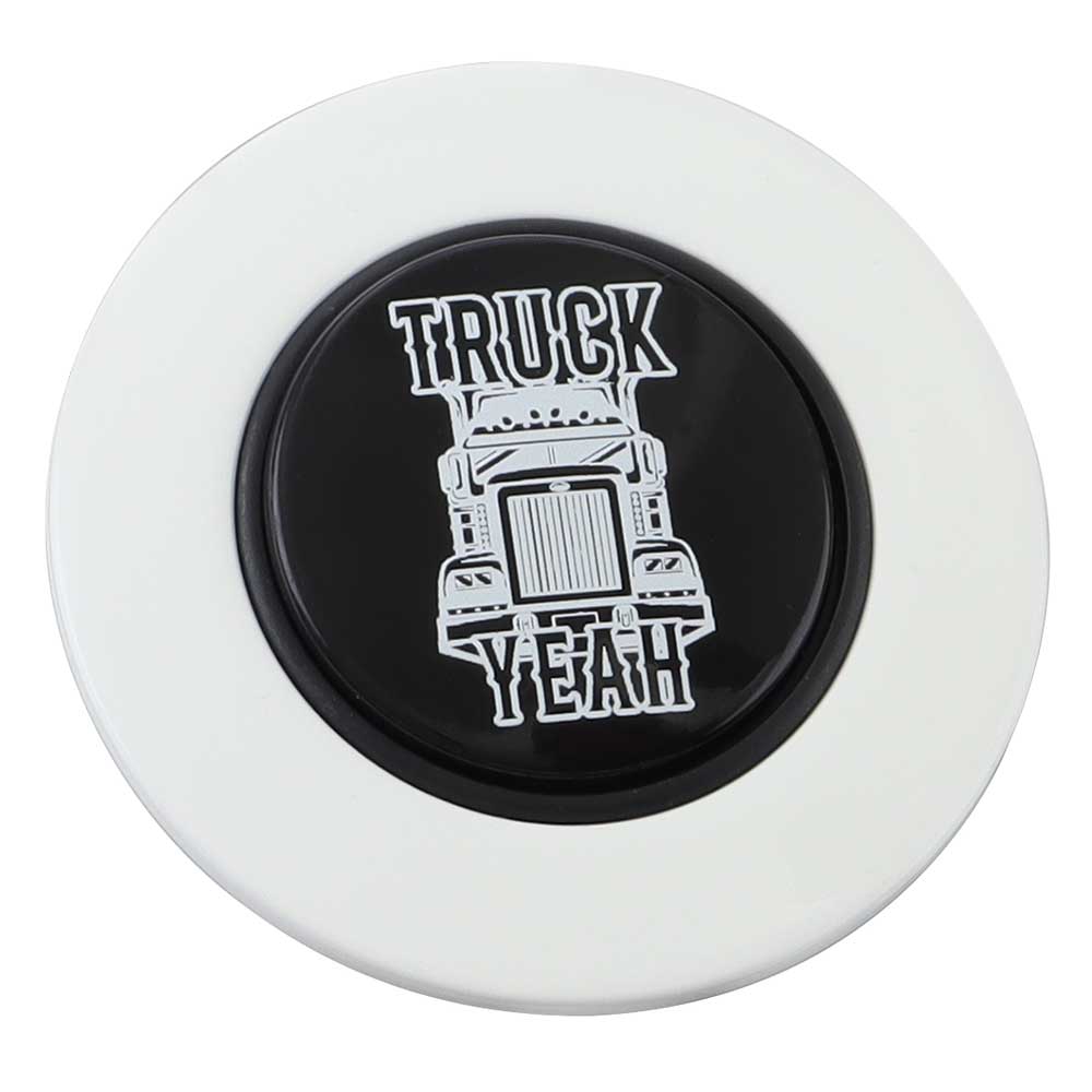 Magnetic Horn Button with Truck Yeah on Black Medallion