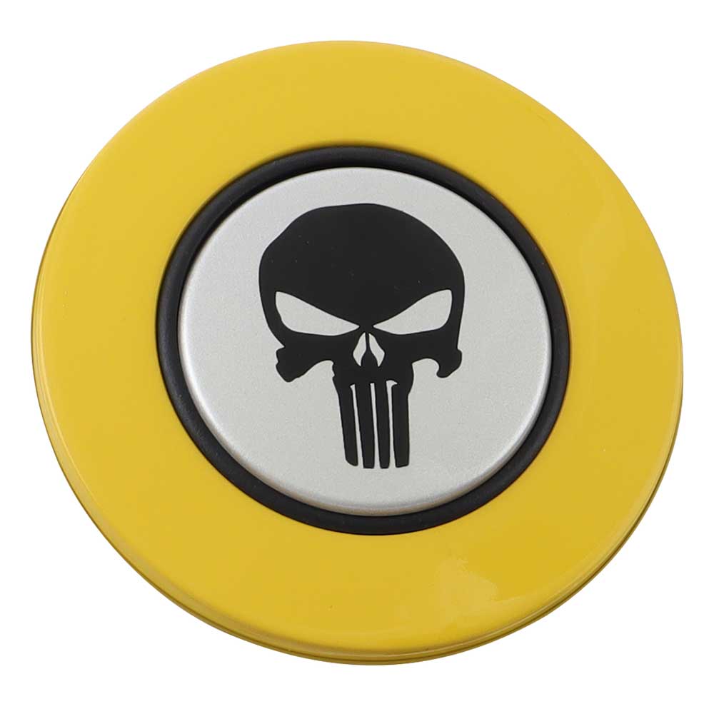 Magnetic Horn Button with Punisher on Silver Medallion