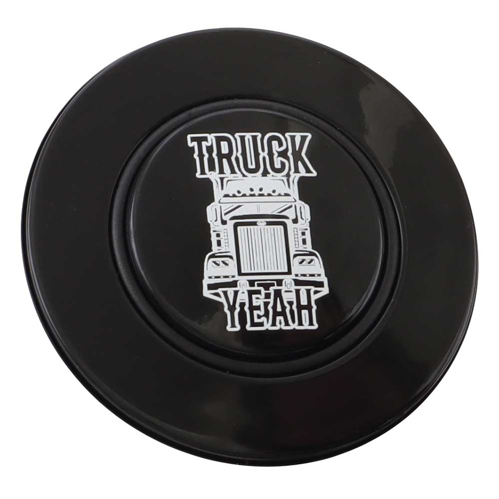 Magnetic Horn Button with Truck Yeah on Black Medallion