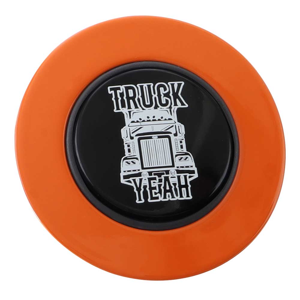 Magnetic Horn Button with Truck Yeah on Black Medallion