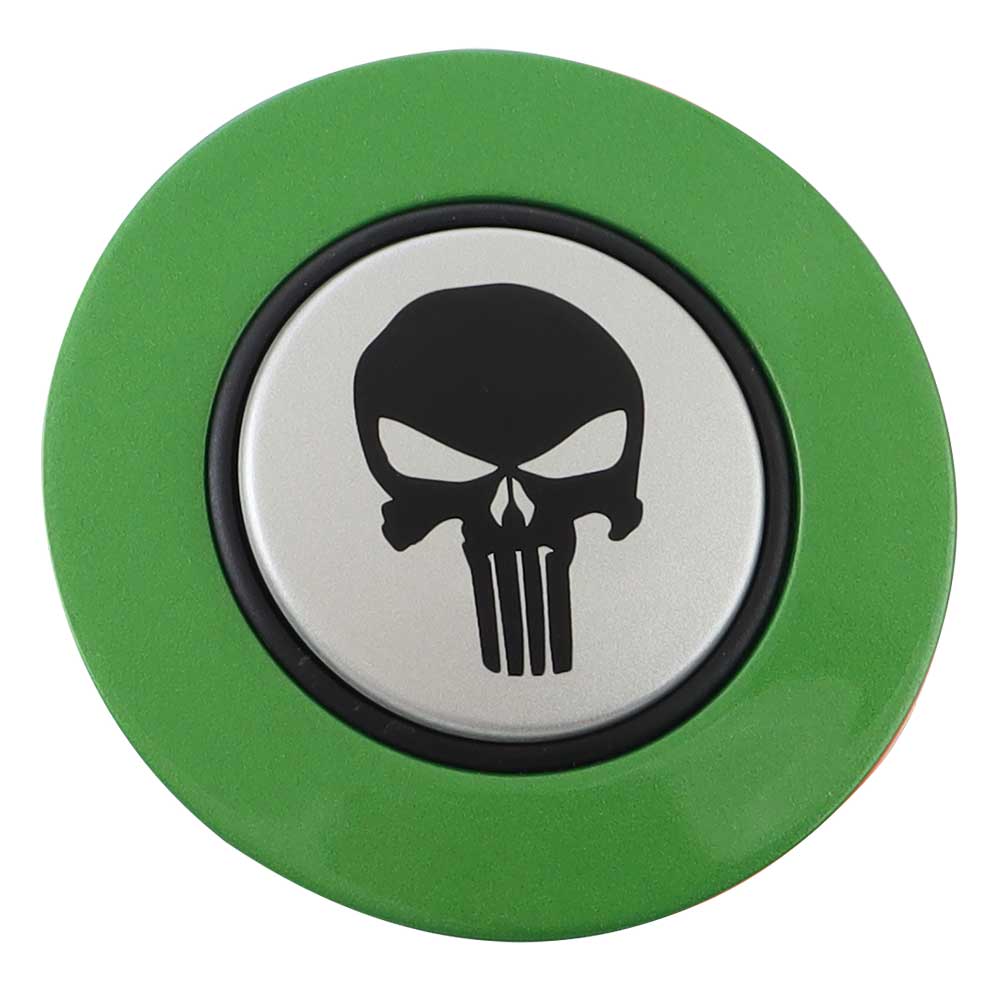 Magnetic Horn Button with Punisher on Silver Medallion